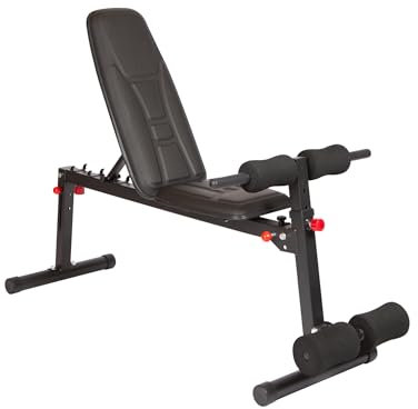 Leiv Hantelbank (All-in-One 9+1) - Multifunktionales Fitnessgerät für Ganzkörpertraining - Längsbank, Schrägbank, Negativbank, 5 Positionen für Rückenlehne, verstellbar, zusammenklappbar