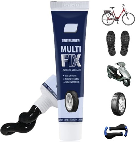 Black Instant Car Tire Repair Adhesive Glue - Strong Rubber Cement for Tyres, Resistant Sealant for Motorcycle & Bicycle