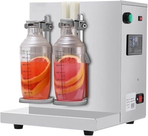 Mezclador de bebidas de acero inoxidable for té de burbujas, té Boba, jugo, café, leche, vino, cóctel, etc. 120 W, máquina coctelera automática de doble taza, coctelera eléctrica for té con leche