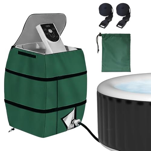 DKINY Spa Heizungspumpenabdeckung Whirlpool Lazy Spa Thermoabdeckung Warmwasserbereiter Pumpenabdeckung mit Reißverschluss Wasserdicht Staubdicht Isolierte Poolpumpe Abdeckung für Whirlpool Badewanne