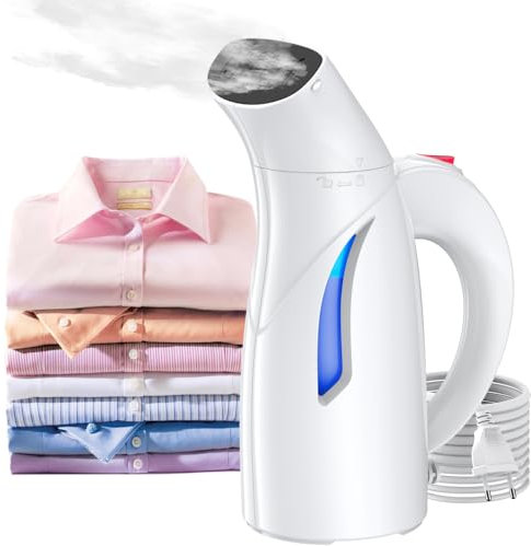 Onherm Dampfglätter 700W,140ML Steamer Dampfbürste für Kleidung Faltenentfernen,Mini Tragbare Dampfbügeleisen Reise Dampfglätter 50S Aufwärmen,Handheld Hemdenbügler für Zuhause,Büro,Reisen,Weiß