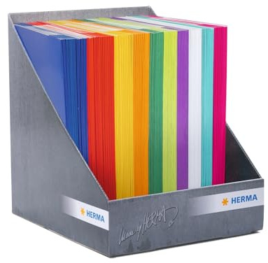 HERMA Heftumschläge A4 Karton Set, 120 Stück, Hefthüllen mit Beschriftungsfeld aus stabilem & extra starkem Papier, Heftschoner für Schulhefte, farbig