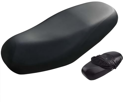Zhenghebuy Funda Asiento Moto Impermeable,Funda Asiento para Scooter Universal Ajustable Antideslizante para La Mayoría de Motocicletas,Vehículos(Negro)