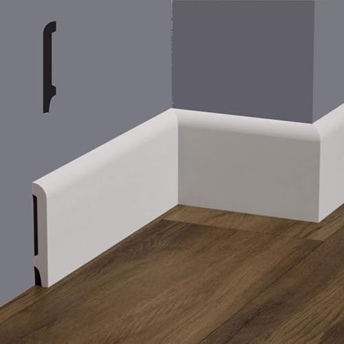 Eternal Parquet bancale da 96ml di Battiscopa Becco di Civetta in POLIMERI FeelingWood-HD 101x15mm - Bianco