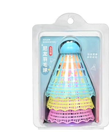 LED-Badminton-Federbälle, LED-Federbälle Badminton – hochelastisches Nylon-Badminton, 3 x buntes Badminton für Indoor-Outdoor-Sportaktivitäten