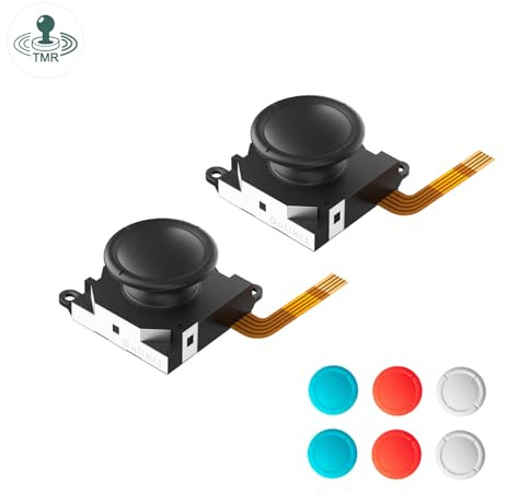 AKNES GuliKit TMR Joysticks Ersatz Kompatibel mit Nintendo Switch Joy Con, No Drift Stick Reparatur für JoyCon, mit 4 Farben Joystick Kappen - 1 Paar