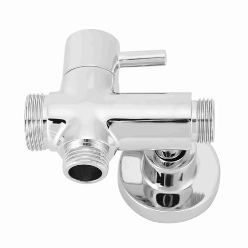 Yctze Separador Desviador de Ducha de Baño de Cobre Redondo Montado en la Pared G1/2con Accesorios de Base para Manguera de Ducha, Barra de Ducha y Grifo de Entrada de Agua