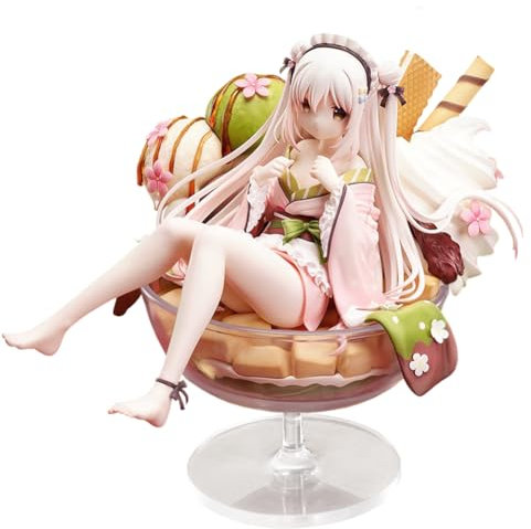 DEXSHUN ShiratamakoMame Figur Illustration Original Painting Figuren Niedlich Girl Statue 20cm PVC Sitezende Modellfigur Desktop Decoration Sammlerstück