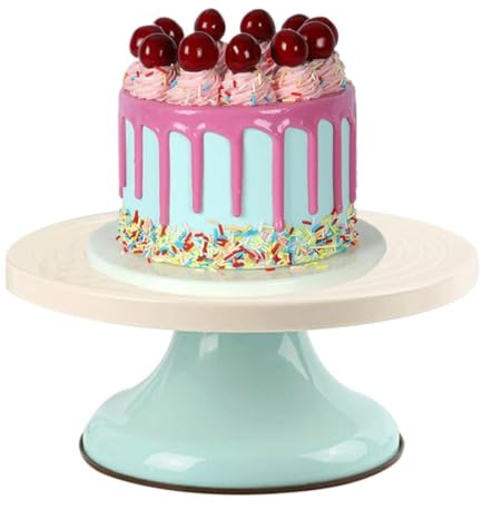 Qidures Tortenplatte Drehbar 26.5cm, Tortenständer Kuchen Drehteller | Drehbare Tortenplatte Mit Fuß Torten Drehteller Tortenzubehör Cake Stand Tortendrehteller