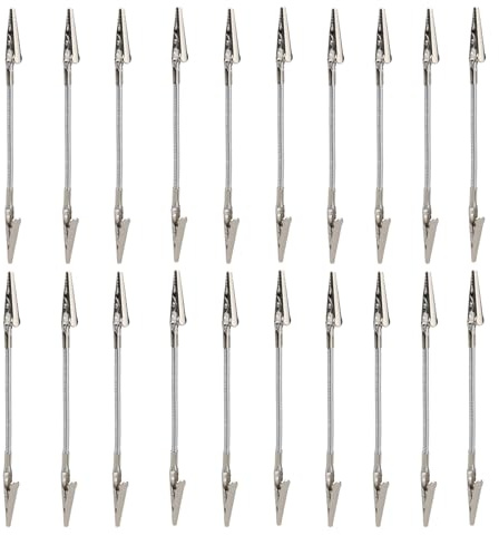 Doppelseitige Clips, biegsamer, stabiler Metallclip, 20 x lange Schlauchklemmen, Notizhalter für Schule, Hochzeit, Foto, Bilder und Organisation