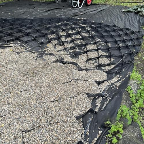 Stabilizzatore Ghiaia Griglia di Terra In Ghiaia 30x30 Cm, Griglia Geocellulare a Nido D'ape per Stabilizzazione 10 Cm, Lavori di Sottofondo, Giardino, Garage, Geogriglia In HDPE, Supporto per Griglia