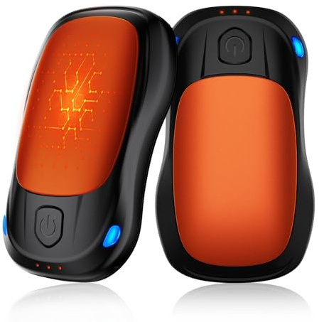 Handwärmer Elektrisch 2 Set, Taschenwärmer Wiederverwendbar AI Smart Chips 24 Stunden Heizun, Magnetic USB Hand Warmers 3-Einstellungen Schnelle Heizung, Geschenke für Frauen Männer Outdoor