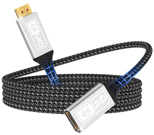 Lumivtx HDMI Verlängerungskabel,1M 4K@60Hz 2K@144Hz HDMI 2.0 Verlängerung Geflochtenes Nylon Kabel Stecker auf Buchse Highspeed 18Gbps UHD ARC HDR HDCP 2.2 kompatibel mit TV Stick,HDTV,PS5,PS4