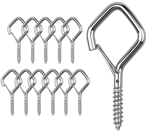 Viweolm 304 Stainless Steel Ceiling Hooks for Hanging Plants, 12 Pcs