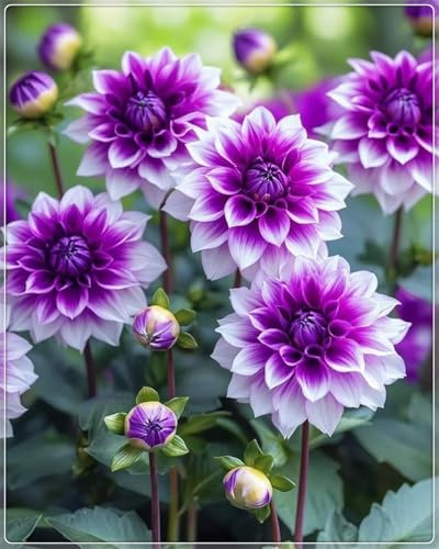 Blumenzwiebel Mix,Groß,Winterhart zwiebeln, Mysteriöse magische Glühbirne, 2025 Winterhart pflanzen,Mehrjährige Blumenzwiebel ist winterhart-2 Dahlien knollen-A