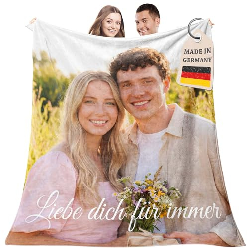 Easycosy personalisierte Decke mit Foto,Made in Germany für Frauen Freundin | Fotodecke mit eigenem Photo Blanket Kuscheldecke decke selber gestalten, Geschenke für Frauen Mama zu Geburtstag Weihnachten