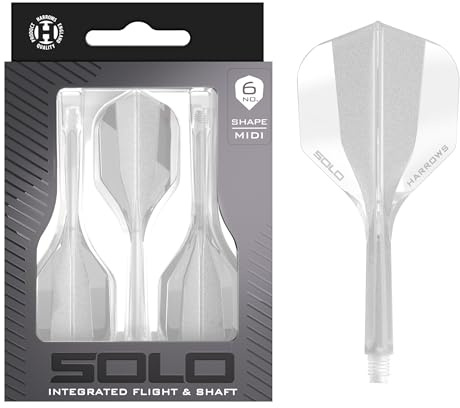 Harrows Solo Integriertes Flight & Shaft System – 3 geformte Flights & Schäfte – Einteilige Aero-Core-Konstruktion – Festes 90°-Design für Stabilität