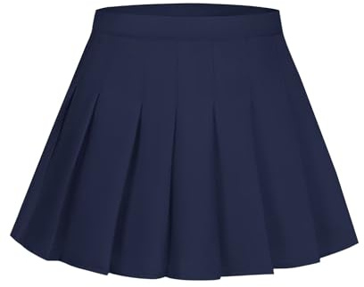 Women Short High Waist Pleated Skirt Navy Skater Tennis Skirt Cheerleader Uniform Skirts Size L