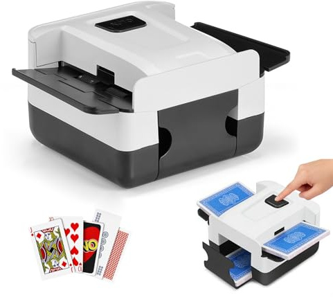Automatic Card Shuffler Machine,Rechargeable 2 Deck Card Shuffler | Low Noise,Electric Shuffling Machine,for Poker, Blackjack, UNO, Skip-Bo for Home Party Camping Card Games
