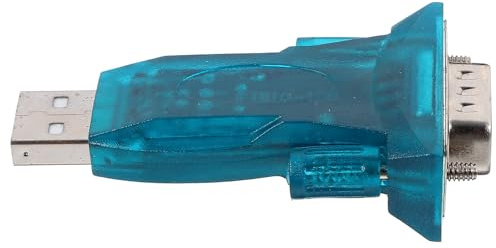 Gadpiparty Adaptador USB a serie para computadoras e impresoras con transferencia de datos rápida y material plástico confiable, cable convertidor USB azul a serie RS232 para una conectividad