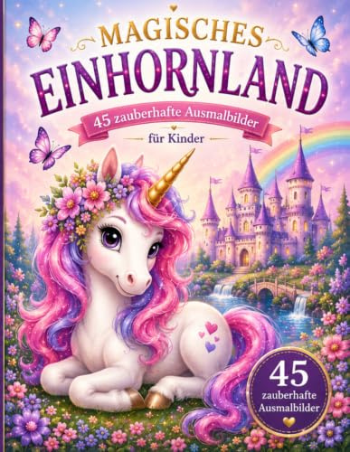 Magisches Einhornland: 45 zauberhafte Ausmalbilder für Kinder
