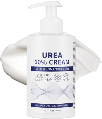 BUTBU 60% Urea Cream, Urea-Fött, Fötcreme, Harnstoffcreme för torr hud (300g) | Förhårdnad och död hud för fötter, återfuktar, reparerar torr, sprucken, grov hud till hälarna