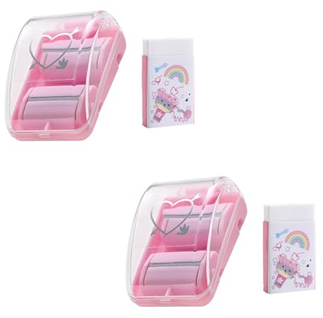 SAFIGLE Set da 2 Mini Raccoglitori di Briciole da Scrivania Portatili in Plastica Rosa, Texture Morbida e Facile da Trasportare per Pulizia in Vari Scenari