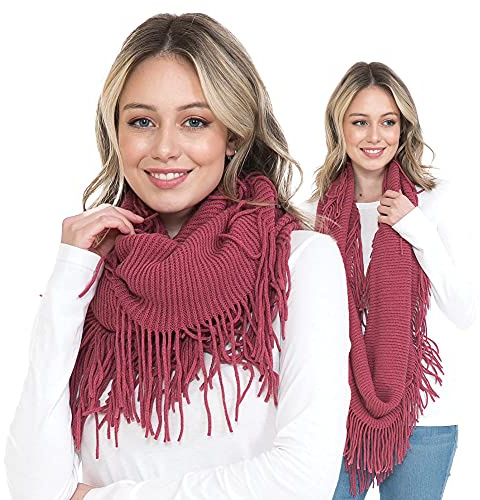 BASICO Infinity Scarf Fall Winter Scarfs for Women Solid, Plaid Scarves, Best Gift for Girlfriend, Family, Coworkers