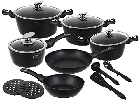 15 pezzi di granito Pentole pentole set BERLINGERHAUS ThermoGuard del reggiseno 1474 N