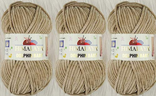 3 Skeins Himalaya Dolphin Baby Yarn 395 Yards 3x100gram Super Bulky Baby Blanket Yarn (80317)