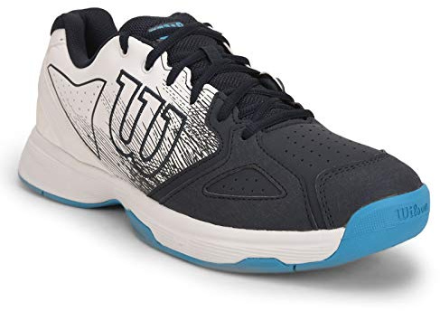 Wilson Zapatillas de deporte para hombre, KAOS STROKE, Gris/Blanco/Azul