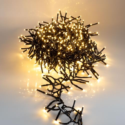 Spetebo LED Weihnachtsbaum Lichterkette warmweiß mit Timer - Länge 5,5 m / 768 LED - Büschel Lichterkette mit Speicherchip und 8 Funktionen - für den Innen- und Außenbereich