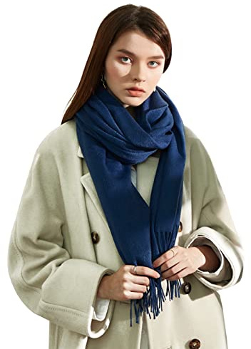 LumiSyne Winter Senior Kaschmir Schal Für Damen Klassisch Einfarbig Wollschal Mit Quasten Weiche Langer Pashmina Schals Warme Schultertuch Stola