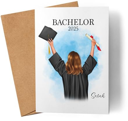 Kiddle-Design Bachelor Karte Personalisiert Frau Abschluss Bachelor Geschenk Bestandene