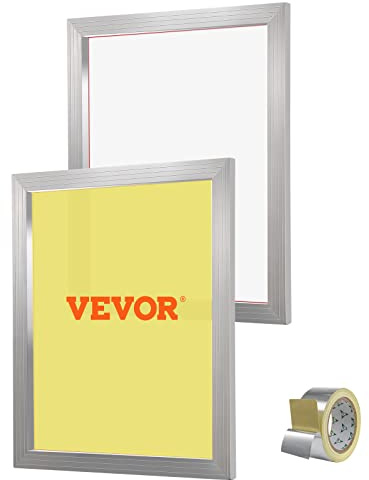 VEVOR Siebdruck-Set 2 Stk. Aluminium-Siebdruckrahmen, 50,8 x 61 cm Siebdruckrahmen mit 230 Netzstoff, Hochgespanntes Nylongewebe & Dichtungsband für T-Shirts, DIY-Druck usw.