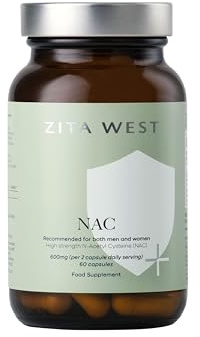 Zita West - High Strength N-Acetyl Cysteine (NAC) 600mg per 2 Capsules - Premium Nutritional Supplement for Men and Women - 60 Vegan Capsules (1 Month Supply)
