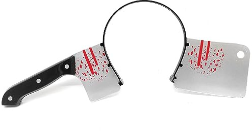 Acan Tradineur - Diadema con cuchillo de plástico, complemento para disfraces de zombie, muerto viviente, carnaval, Halloween, cosplay, 43 cm
