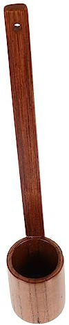 ABOOFAN Cuillère à Vin en Bois Naturel Manche Long, Louche Ménagère Polyvalente pour Transférer Aliments Secs et Puiser de L'eau, Cuisine Fond Plat, Couleur Café | Bois Café, Prise Facile, Transfert de Liquides et Eau, Service du Vin, Usage la Cuisine