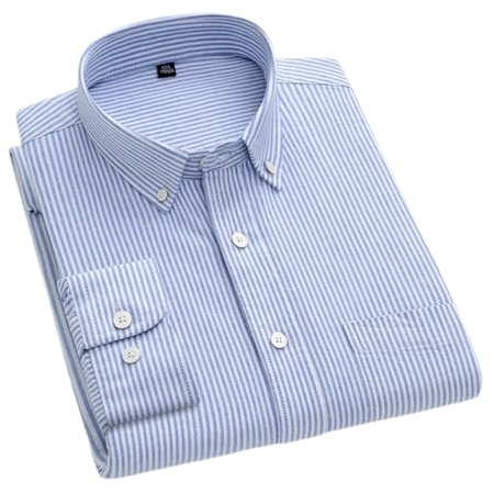 Adhdyuud Men 100% Cotton Oxford Shirts Spring Casual Business Regular Fit Long Sleeve Dress Shirt t0c17-20 5XL