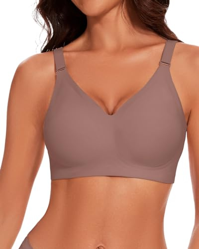 WOWENY Dam-bh utan bygel, push-up, bekväm sömlös behå, justerbar bygellös, bh, mjukt skal, bh, t-shirt, bh, mjuk comfit BH, GRÅ, 3XL