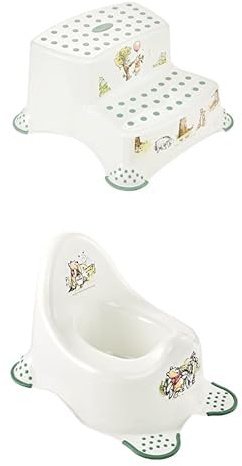 keeeper Zweiteiliges Kinderpflege-Set, Tritthocker Igor und Babytopf Adam, Winnie, Weiß