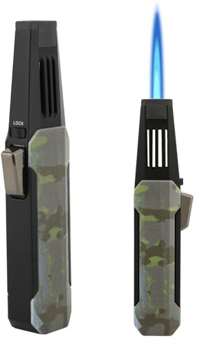 Solar Beam Butane Torch Lighter - Windproof, Adjustable Flame, Refillable, Ideal for Cooking, Baking, and Creme Brulee - Does Not Include Butane Gas