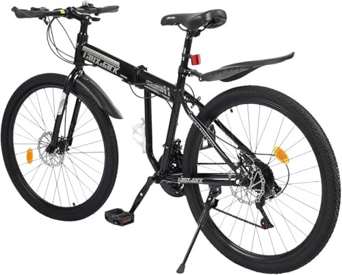 26 Zoll Mountainbike, 21 Gang-Schaltung Kinderfahrrad mit Vollfederung & Scheibenbremsen, Fahrrad für Mädchen, Jungen, Herren & Damen