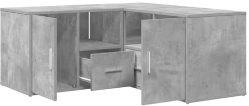 vidaXL Eckregal Betongrau 160x40x45 cm Holzwerkstoff