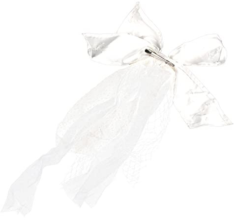 SAFIGLE Schleife Braut Schleier Kopfschmuck Mesh Braut Haarnadel Zubehör für Hochzeit