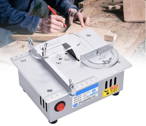 EnweMahi Mini Sierras De Mesa para Trabajar La Madera, Sierra De Banco De Mesa para Bricolaje, Mini Sierra Ingletadora De 45°, Carcasa De Metal Duradera, Sierra De Modelismo para Manualidades White
