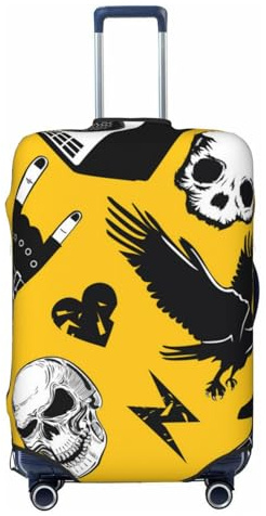 Housse de bagage de voyage Rock and Roll Skull - Housse de protection lavable pour bagages de 58,4 à 81,3 cm, Noir , S