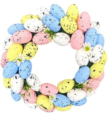 HDOYTXXM Ostereier Kranz Bunte Eier Girlanden Kreative Osterkranz Ornamente Für Haustür Wanddekoration Ostertagsgeschenk