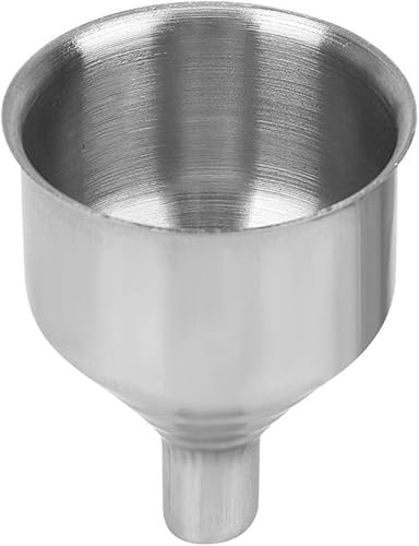 Gammaeon Mini Stainless Steel Small Mouth Funnel, Universal, Thickened Sanding Texture, Silver