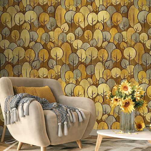 Decotalk Papel Pintado Patrón de Arbol Marrón 44.5X300cm Impermeable Papel Pintado Autoadhesivo Vinilo Adhesivo Muebles pared Salon Fotomurales Decorativos Vinilos Adhesivo Cocina